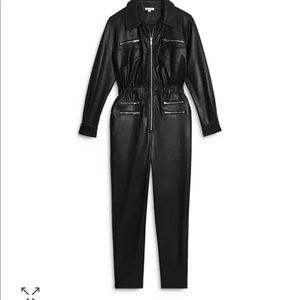 WeWoreWhat Premium Leather Jumpsuit